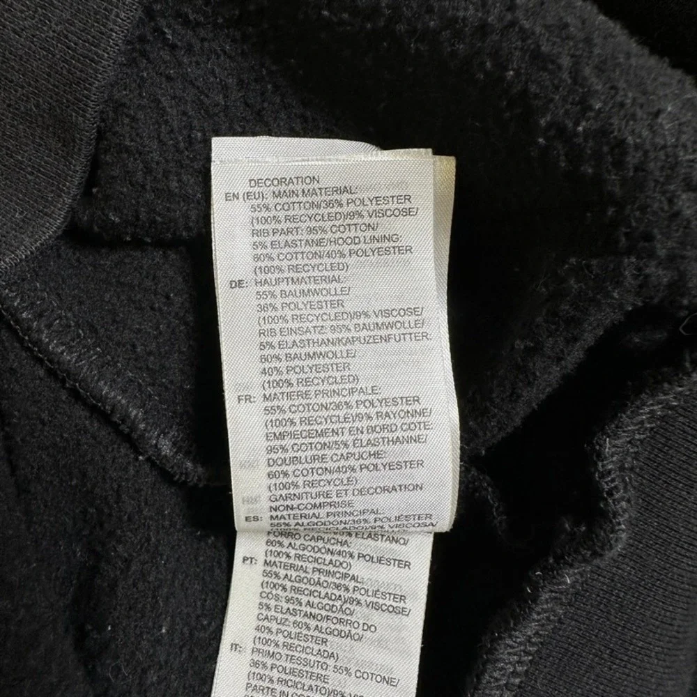 Adidas Mens Full Zip Hoodie Black Three Stripe Fleece Sweatshirt Small